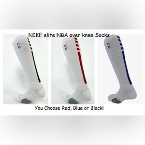 Nike Elite NBA Basketball Over Knee High Socks L choose RED/BLACK/BLUE